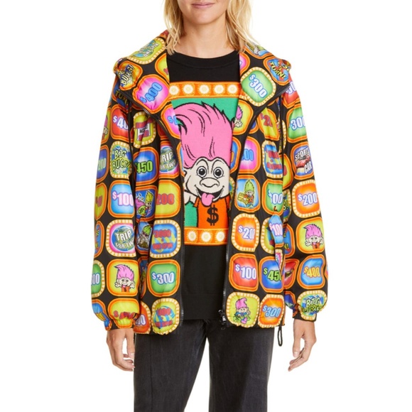 Moschino x Good Luck Trolls Nylon Hooded Bomber Jacket  6 US NWT - Picture 5 of 15